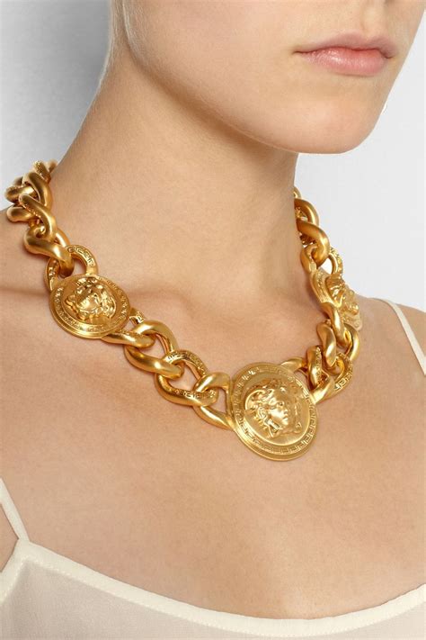 versace 18k gold chain|Versace necklace real gold.